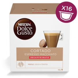 Nescafé Dolce Gusto Espresso Cortado descafeinado, paquete de 3, 3 x 16  cápsulas