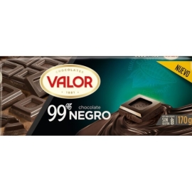 CHOCOLATE NEGRO 99  CACAO SIN GLUTEN 170 GR VALOR