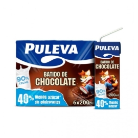 BATIDO CHOCOLATE PULEVA 6 MINI BRICK DE 200 ML  