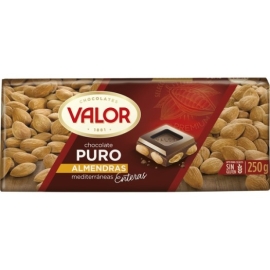 CHOCOLATE PURO CON ALMENDRA VALOR 250 GR