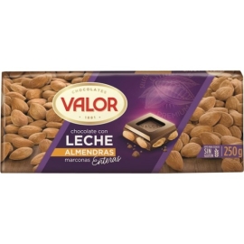 CHOCOLATE CON LECHE Y ALMENDRA VALOR 250 GR