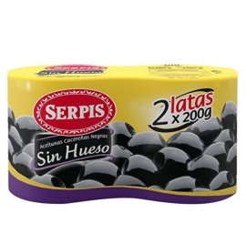 ACEITUNAS NEGRAS SIN HUESO PACK 2 X 200 gr SERPIS